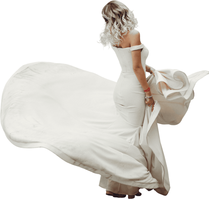 Elegant white mermaid-style dress Doral